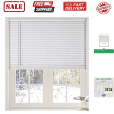 Cordless White 1” Light Filtering Mini Blinds 20” W x 60” H Window Blinds for...
