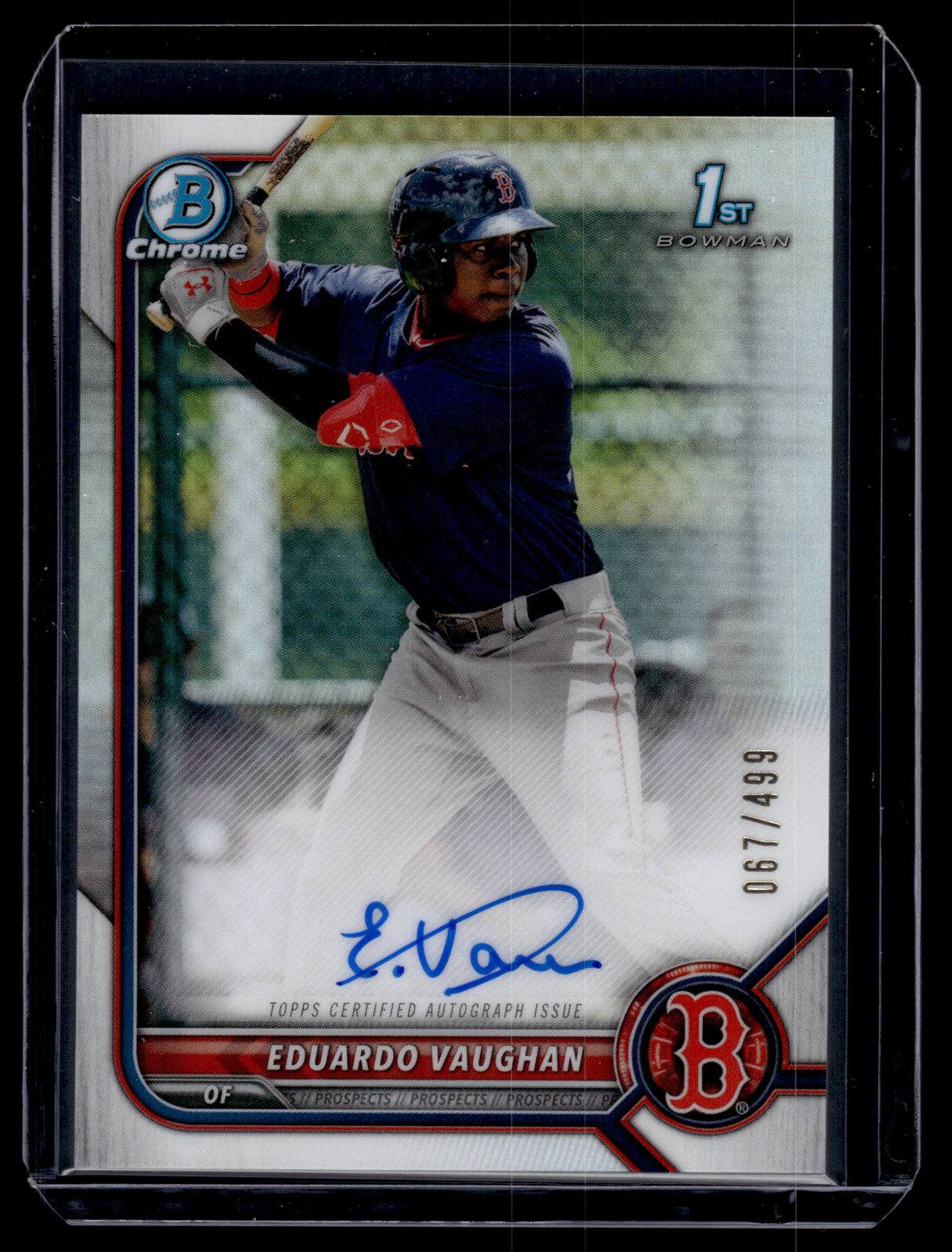 Eduardo Vaughan 2022 Bowman Chrome Refractor Autograph Auto Card /499 #CPA-EV