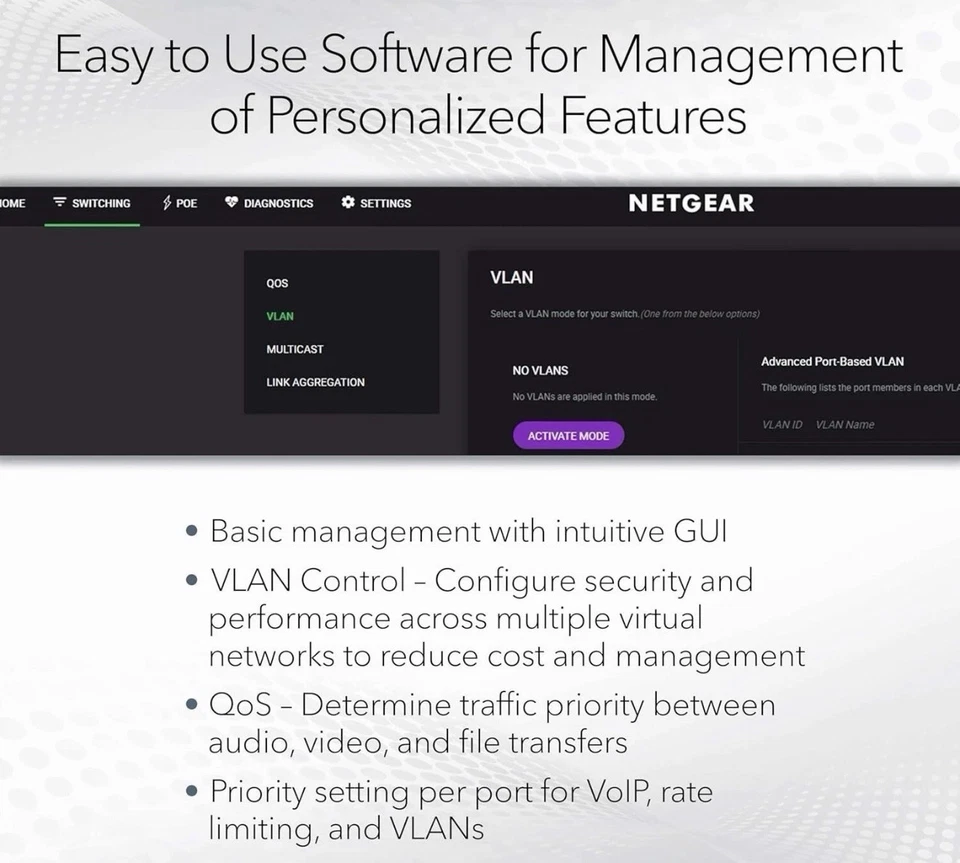 NETGEAR ProSAFE 16-Port Managed Gigabit Switch GSS116E with mounting bracket - Image 3 of 3