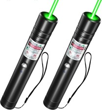 2 Packs Rechargeable Green Laser Pointer High Power Green Beam Laser Light Lon