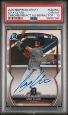 2023 Bowman Draft Chrome Prospects Autographs Max Clark  /499 PSA 10