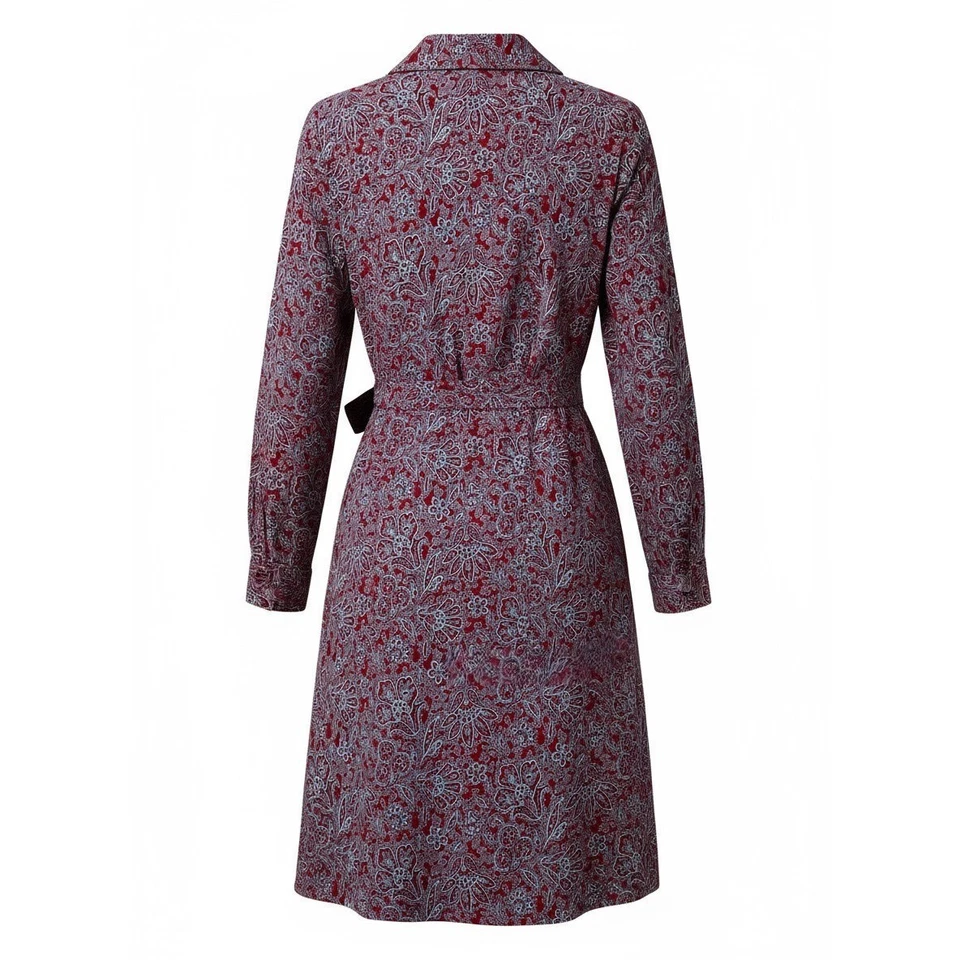 Diane Von Furstenberg Silk Wrap Dress Red Blue Paisley Print Size 8 - AC - Image 3 of 4