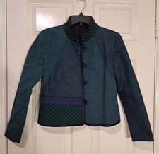 MARY LYNN O'SHEA Designer/Weaver Addison Jacket Blue Green Brocades S Petite
