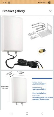Eifagur 11dBi High Gain 2x2 MIMO Panel Antenna for 4G LTE Cellular Hotspots