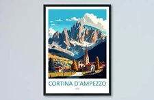 Cortina d'ampezzo Travel Print Wall Art Cortina d'ampezzo Wall Hanging Home Deco