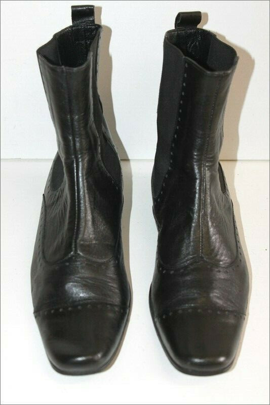 Bottes Genoux Pointues Minka Design - Cuir Noir Doublé Cuir - Taille 39 EU - Occasion Très Bon état