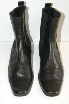 Bottines Boots MINKA DESIGN En Cuir Noir - Doublure Cuir - élastiquées - Taille 39 - Très Bon état