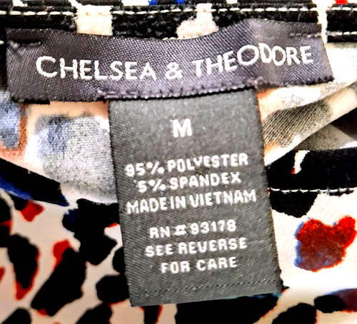 Chelsea & Theodore Dress Womens M Long Sleeve Cheetah Print Handkerchief Hem 80s - Picture 8 of 9
