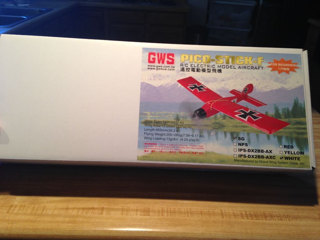 GWS SG Pico Stick F RC Airplane ARF Kit 