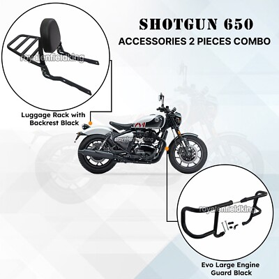 Für Royal Enfield Shotgun 650 Zubehör '' Gepäck Rack Rückenlehne & Motor Schutz ''