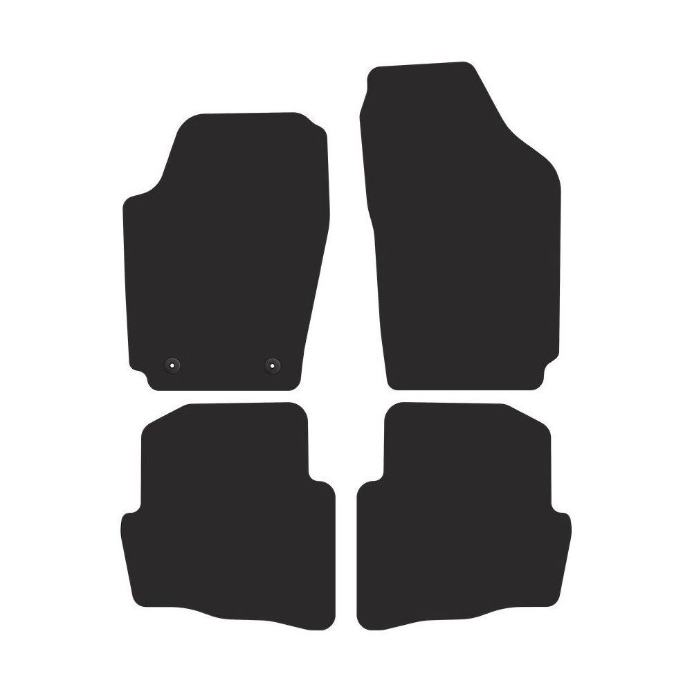 Tapis de sol velour pour Volkswagen Fox de 2004 à 2011 avec finition cuir bleu