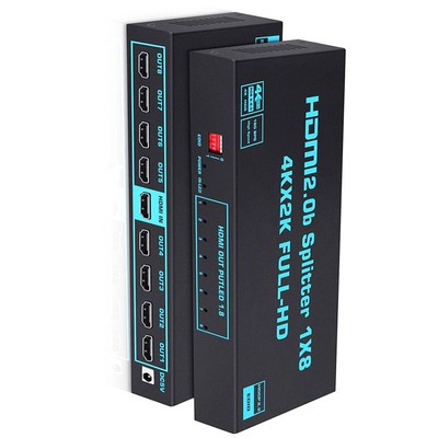 4K HDMI Splitter 1 In 8 Out Audio Video Distributor For Blue-ray DVD, Monitors