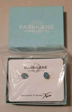 Park Lane Teal Blue Pierced Earrings Druzy Stones - Brand New