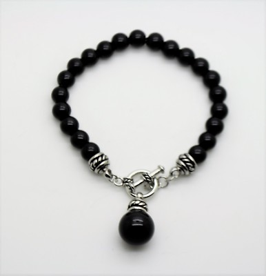 AB023 Exquisite design Style High-quality Black Pearls Fashion Toggle Bracelet