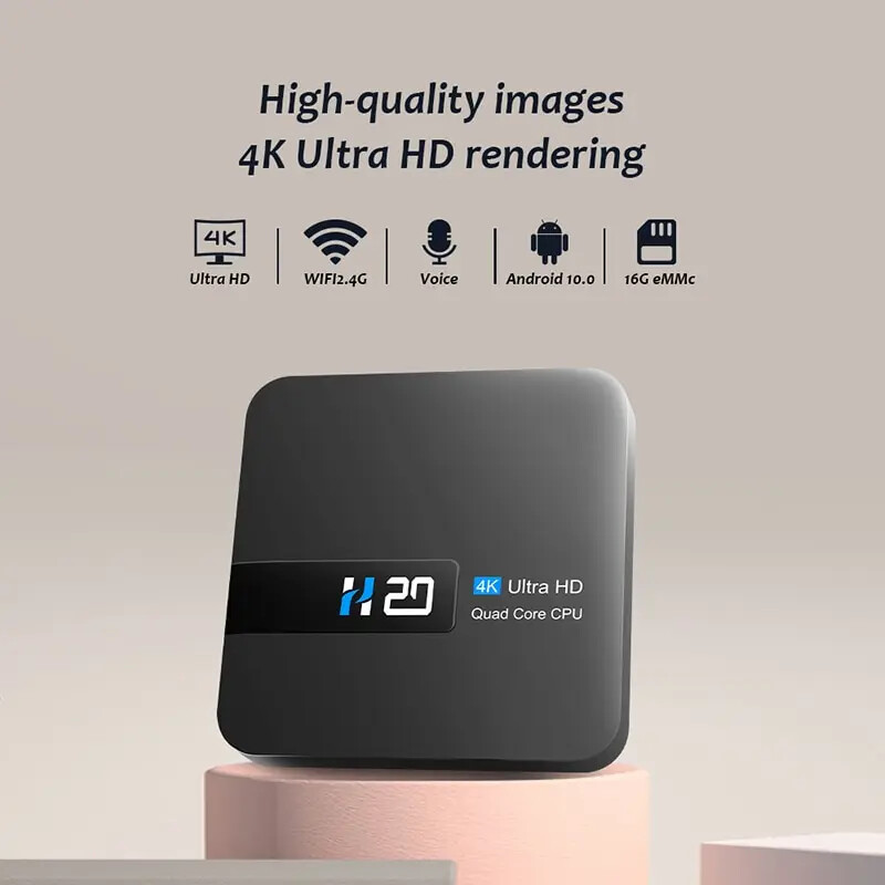 Android 10 Smart TV Box 8GB RAM HD Voice Remote 3D Streaming Media Player-image