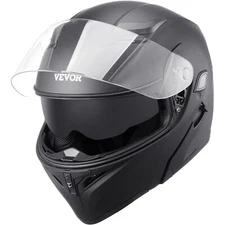 VEVOR Full Face Motorcycle Helmet Winter Flip Up Modular Helmets Dual Visor DOT