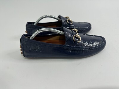 Gucci Blue Patent Leather Horsebit Driver Loafers Size 36 EU  display picture 2