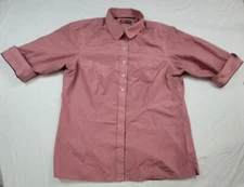 CHIK-FIL-A  Women's Shirt XL Red Check Uniform Employee Button  Cuff Sleeve 3/4