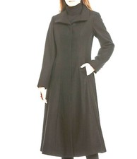 Gallery New York Brown Women's & Flare Wool-blend Trench Coat Size: L