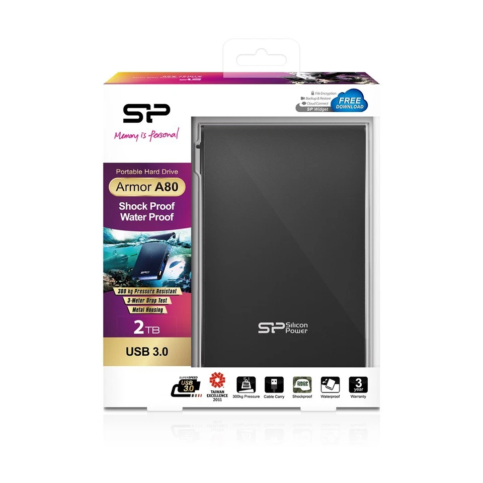 4712702617139 Silicon Power Armor A80 external hard drive 2000 GB Black Silicon  - Image 3 of 3