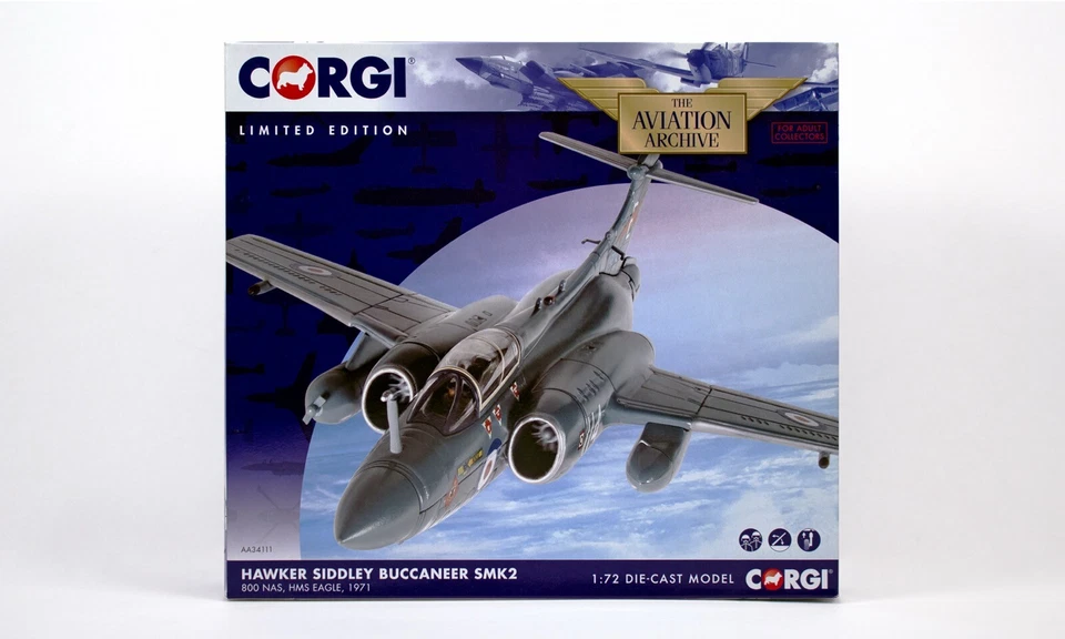 1/72 Corgi AA34111, Hawker Siddley Buccaneer SMk 2, No.800 NAS, HMS Eagle, 1971 - Image 2 of 4