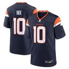 NWT Men's #10 Bo Nix Navy Alternate Game Jersey Limited Stitched Jersey