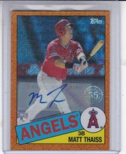 MATT THAISS 2020 TOPPS 1985 TOPPS CHROME WRAPPER ORANGE AUTO RC #24/25 ANGELS
