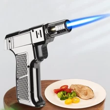 Outdoors Gas Metal Lighter Windproof BBQ Kitchen Cooking Jet Torch Turbine Gun