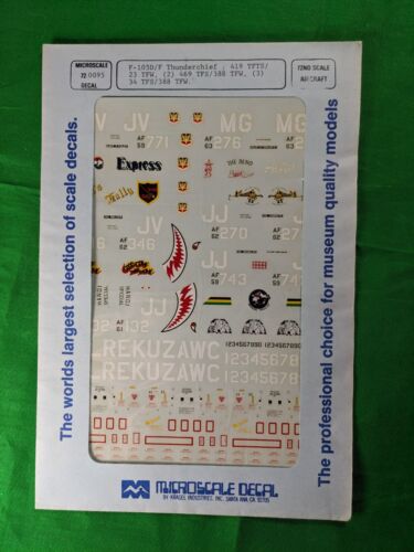 Microscale 1/72 USAF F-105D Thunderchief No. 72-95 Air Craft Decal - Picture 1 of 1
