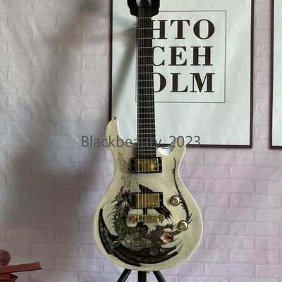 Custom Electric Guitar Dragon Pattern 2H Pickups Solid Mahogany Body 6 String