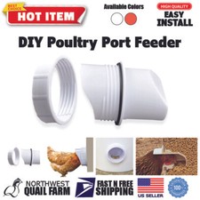 DIY Poultry Port Feeder Gravity Fed Chicken Ducks Geese Turkey No-Waste Feeder