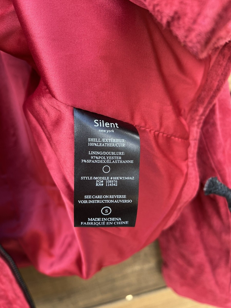 BLANK NYC Silent 100% Leather Suede Red Cropped Moto Jacket Size