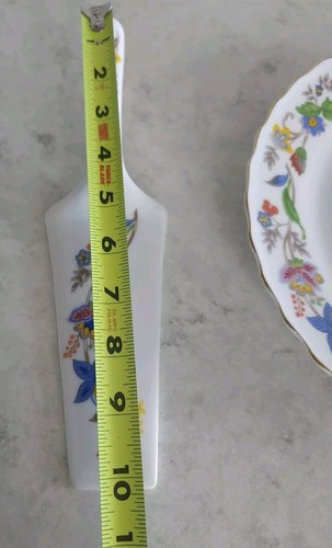 Spring Cake Pie Plate and Server & Original Box White Floral Scalloped Gold 10" - Picture 13 of 15