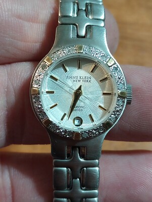 Anne Klein Diamond 18KT Accents Swiss‎ Movement Women\'s Watch 6.25\