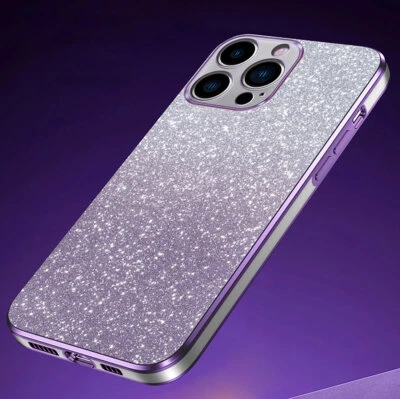 Lila Handyhülle Glitzer Schutzhülle Bling Silikon Soft Plating Tasche Case Cover - Bild 1 von 4
