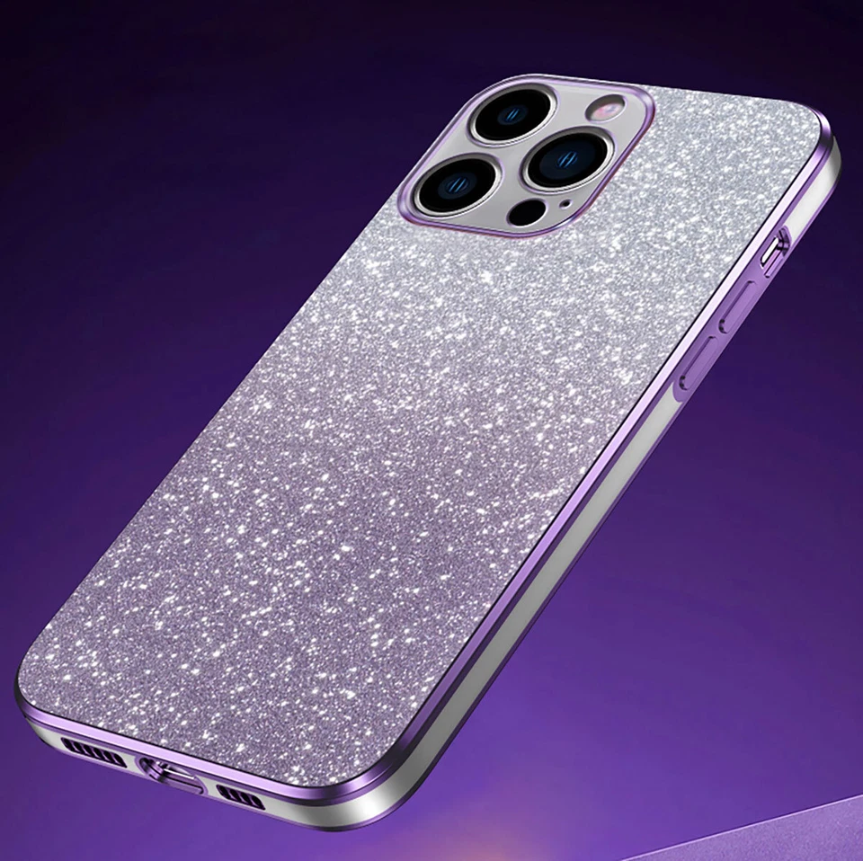 Lila Handyhülle Glitzer Schutzhülle Bling Silikon Soft Plating Tasche Case Cover - Bild 1 von 4