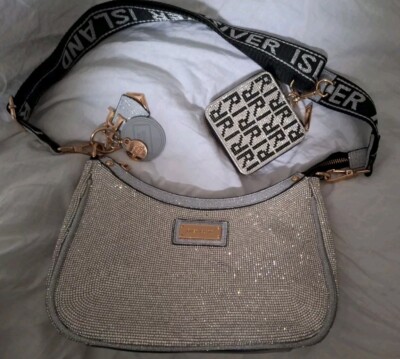 River Island Rhinestone Diamonte Diamante Moon Bag With Clip Coin  UK