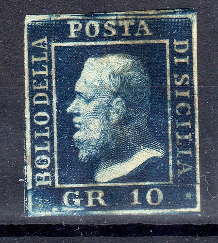 Sicilia1859 10 gr. azzurro cupo n.12 nuovo firmato emilio e alberto diena - 第 1/2 張圖片