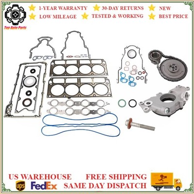 GM LS High Volume Oil Pump Change Kit with Gaskets & Timing Chain RTV 5.3L 6.0L