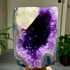 5.77LB Natural Amethyst agate geode quartz cluster crystal specimen Healing