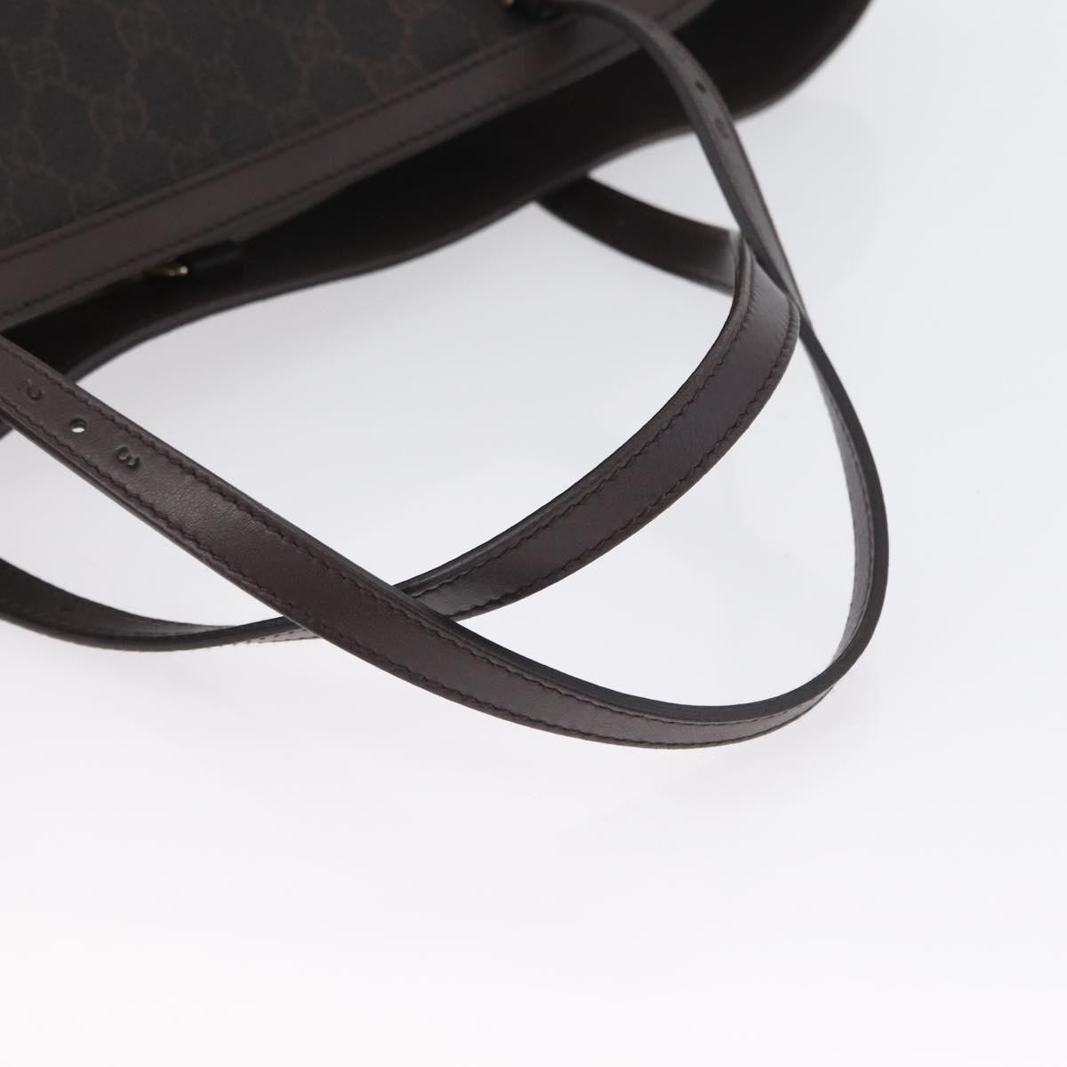 専用　GUCCI GGシュプリーム インターロッキング ケース 7290 GUCCI GG Supreme Tote Bag PVC Gold Dark Brown 309613 Auth ki6444