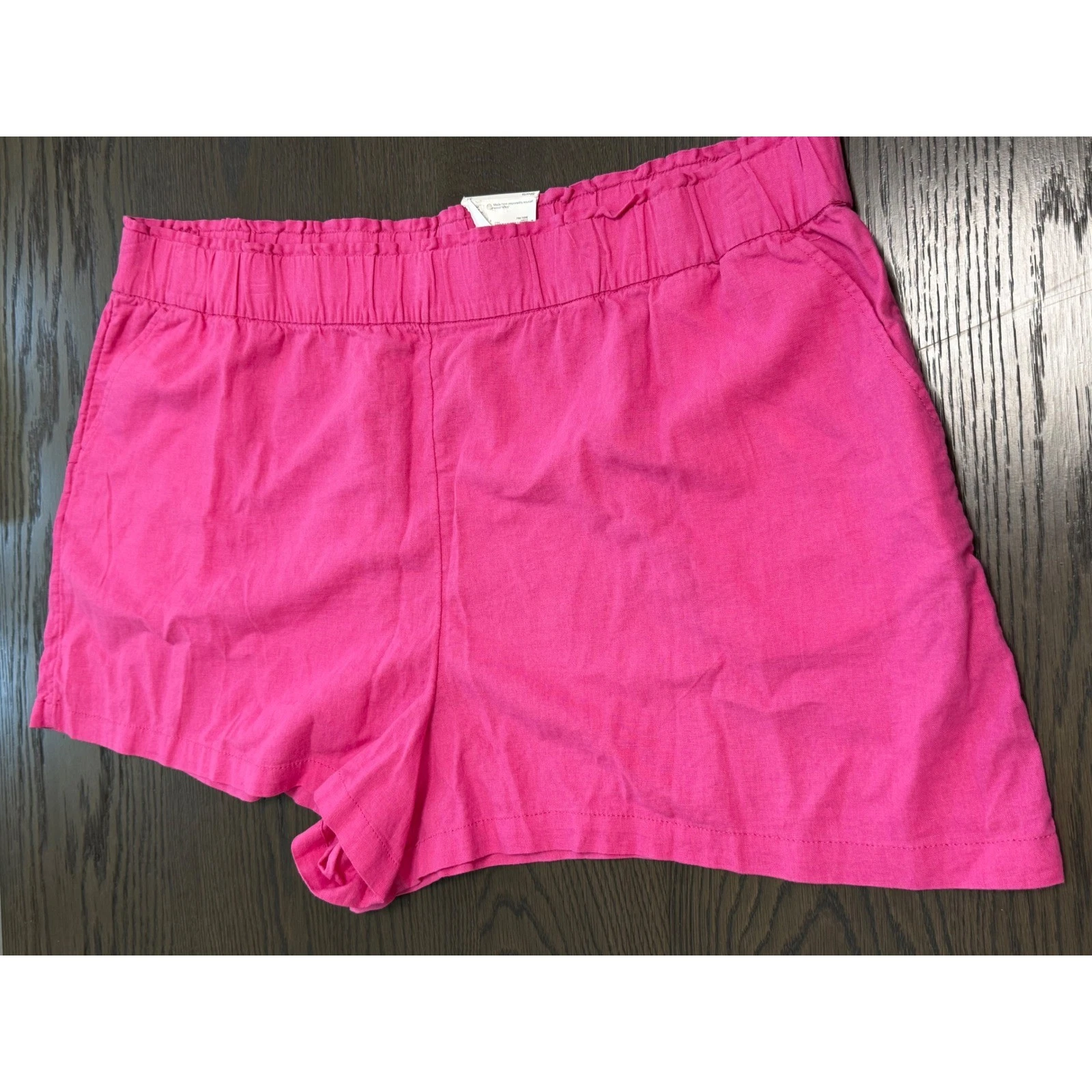 Sonoma Goods For Life Womens High Rise Shorts Pink Linen Blend 3X New