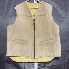 Vintage Carhartt 6SVT Sherpa Lined Duck Canvas Work Vest USA Made XL