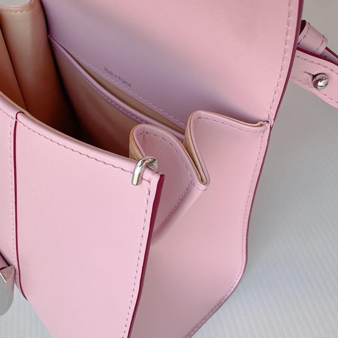 Authentic Delvaux Brillon Mini Shoulder Bag Handbag Pink 2WAY BRILLANT Box calf image 10