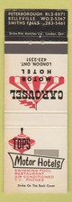 Matchbook Cover - Tops Motor Hotels London ON