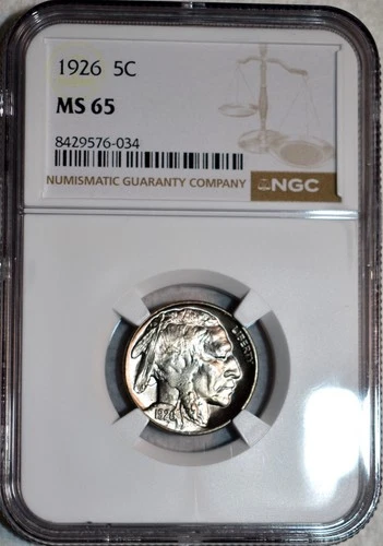 NGC MS-65 1926-P Buffalo Nickel, Cartwheeling, Blast-White Gem!
