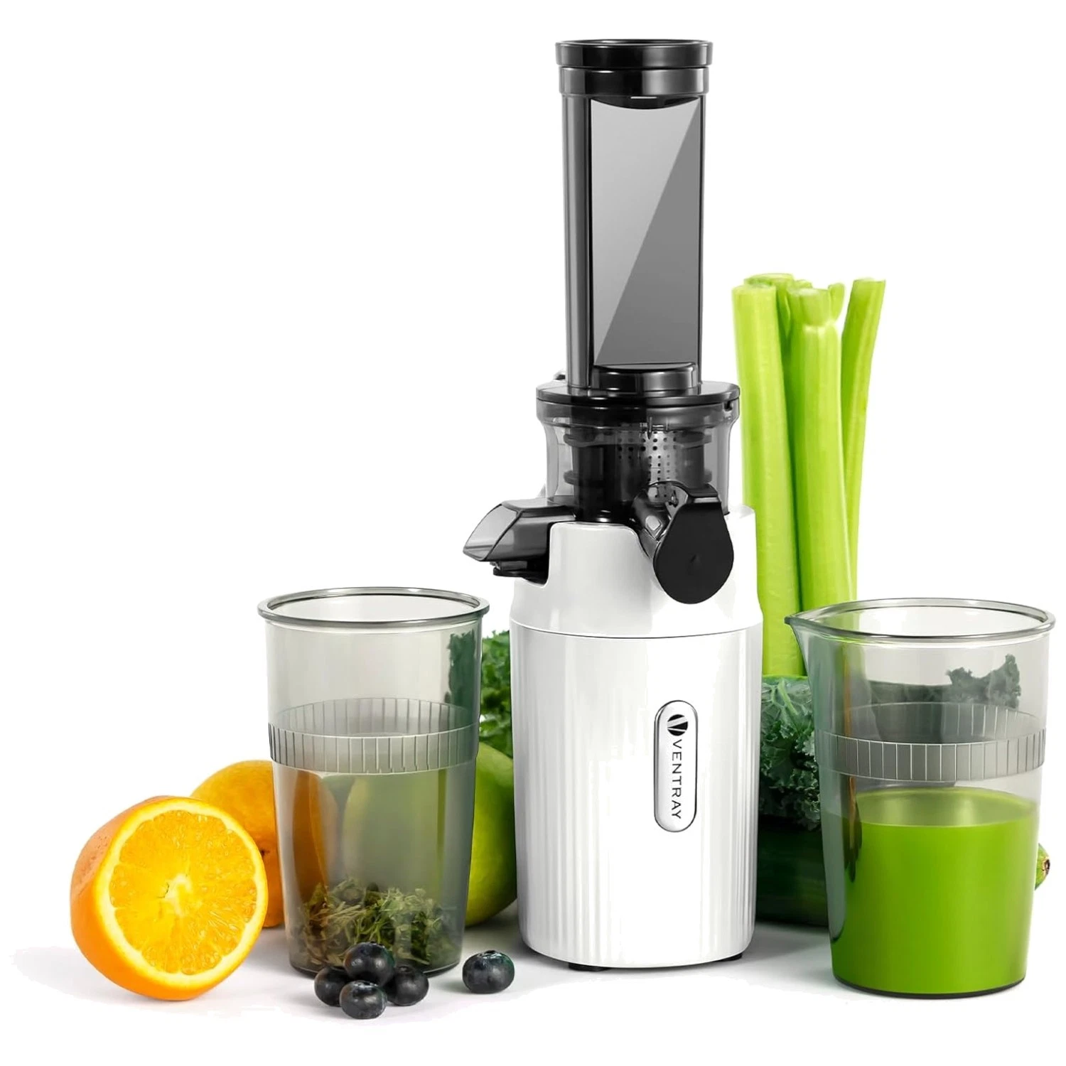 Small Slow Juicer - Easy to Clean, High Juice Yield - White