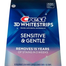 Crest 3D Whitestrips Sensitive  Gentle Dental Whitening Kit 36 Strips exp 04/27