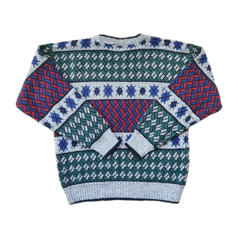 Vintage Van Heusen Sweater Size M Grandpa Style Geometric Design Knit Men's - Image 2 of 4