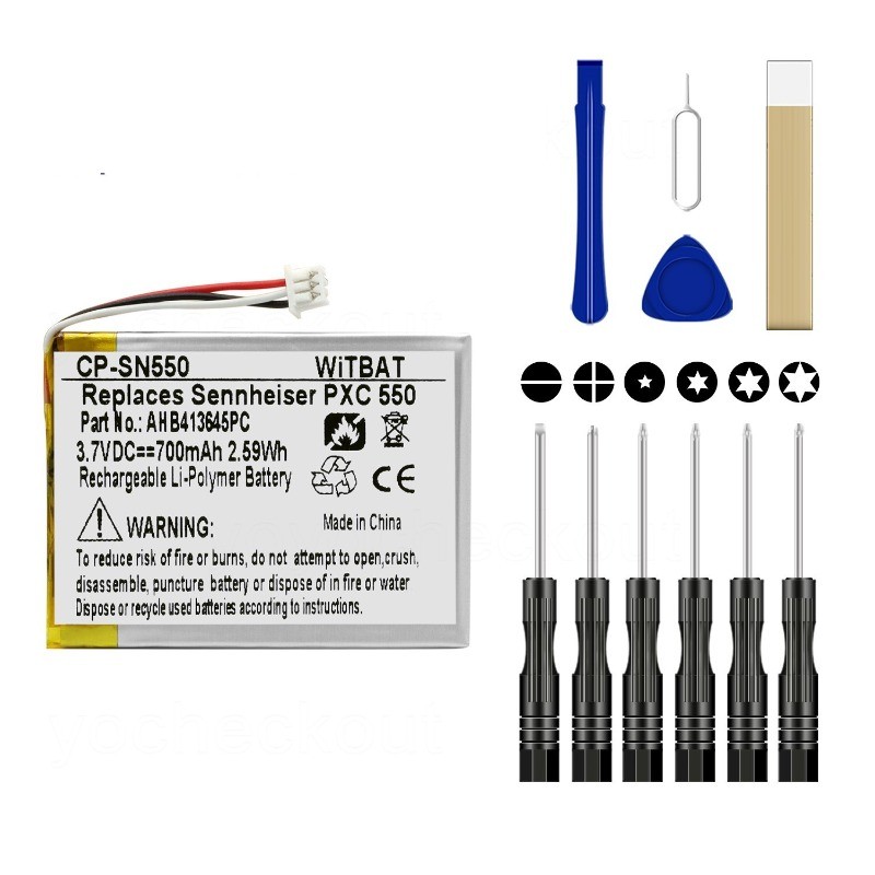 AHB413645PCT Battery 700mAh For Sennheiser PXC 550 PXC550 Bluetooth Headphones